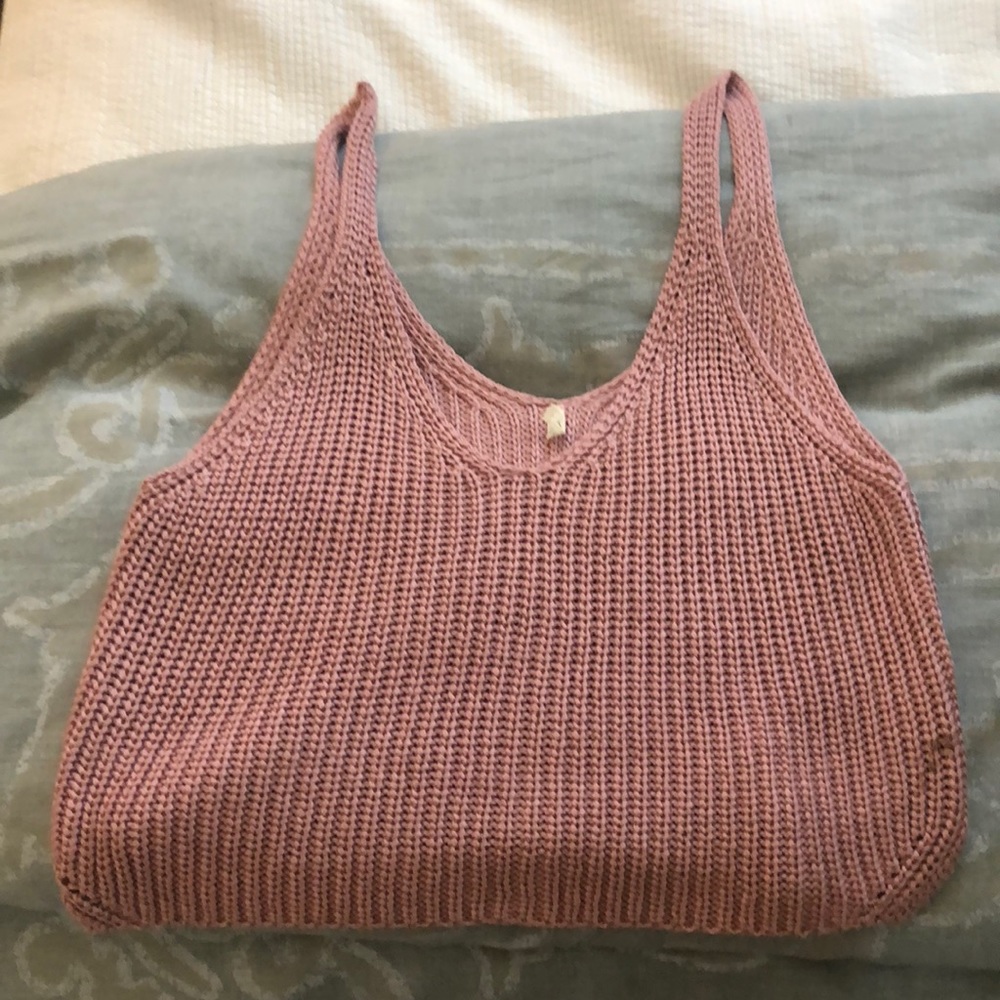 Pink Sweater Tank Top